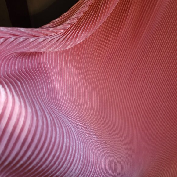 SZ 4XL Pink Slinky Crushed Style Summer Dress Bow and Spaghetti Straps - Picture 3 of 4